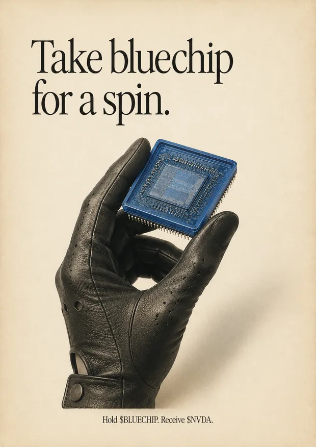 Print ad. Take bluechip for a spin.
